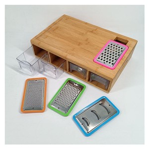 Creative kitchen cutting board with drawers for vegetable sorting and storage; <b>bamboo</b> pull-out cutting board for categorizing - Product Image 3