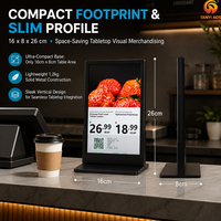 Affichage numérique de table avec batterie intégrée, écran LCD pour menu, mise à jour à distance via application mobile et Wi-Fi pour restaurants et cafés