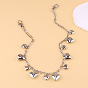 โซ่คาดเอวรูปหัวใจ โลหะผสมสังกะสี สไตล์พังก์ สำหรับใส่ทุกวัน แฟชั่นบอดี้เชน ชั้นเดียว สไตล์ฮิปฮอป สตรีทเทรนดี้ โซ่คล้องกางเกง - Product Image 3