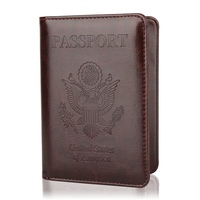 Porte-passeport en cuir PU avec Logo personnalisé, portefeuille de couverture, blocage RFID, étui à cartes en Faux cuir, organisateur de documents de voyage