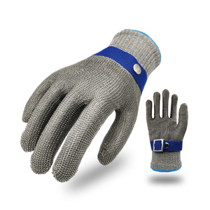 <strong>Silver</strong> Level 5 Durable Anti-cut <strong>Gloves</strong> Stainless Steel Wire Metal Mesh Butcher Cut Resistant Safety Work <strong>Gloves</strong> - Product Image 5