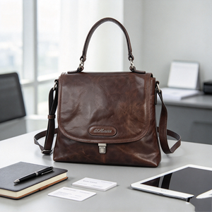 Bolso de Mano Vintage Marrón Oscuro con Solapa, Bolso Retro con Asa Superior y Correa Cruzada Ajustable Desmontable para el Trabajo y Viajes - Product Image 5