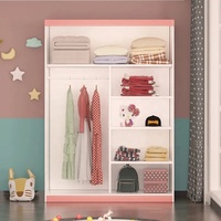 Prix de gros Meubles de maison sur mesure Dernier design Petit placard mignon pour l'organisation des vêtements Armoire en bois pour enfants