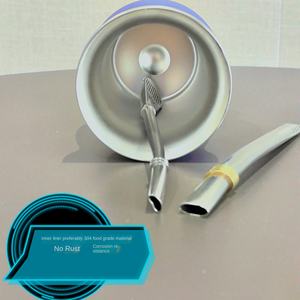 Venta caliente 8OZ acero inoxidable en forma de calabaza Madai taza de té tubo de succión cepillo filtro cuchara agua cerveza regalo de negocios tazas - Product Image 2