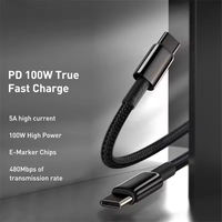 Câble Type C 100W pour iPhone 16 15 USB C PD Charge rapide Câble de charge pour Macbook Samsung Xiaomi Câble USB C