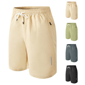 กางเกงกีฬาขาสั้นแห้งเร็วสำหรับผู้ชายเอวยางยืดสีดำพร้อมกระเป๋าซิปชุดชายหาดลำลองสำหรับฤดูร้อน - Product Image 5