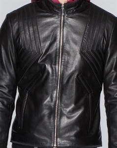 Chaqueta de Cuero Nappa Genuino Estilo Vintage para Hombre, Temporada de Primavera, Acabado de Procesamiento - Product Image 1