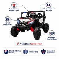 Voiture électrique pour enfants 12V, UTV biplace, buggy tout-terrain, deux moteurs 45W, alimentée par batterie, en plastique