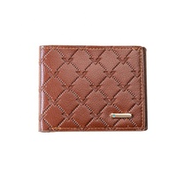 Dompet Mini koin kulit sintetis PU sederhana untuk pria nyaman untuk dibawa dompet pendek Retro 11.5*9*1cm W026