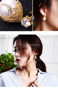 Front-Back Pearl Drop Earring Joacii S925 Silver Jewelry Fashion Occident Simple Style with18k Gold Plated for Girls and Women - Product Image 5