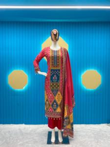 คอลเลกชันใหม่เสื้อและกางเกงมีลายพิมพ์ dupatta สำหรับผู้หญิงชุดปาร์ตี้และเทศกาล - Product Image 4