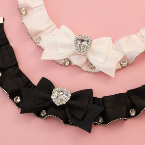 Lindo <span class=keywords><strong>Collar</strong></span> de Encaje con Lazo Estilo Princesa para Mascotas, <span class=keywords><strong>Collar</strong></span> con Decoración de Diamantes de Imitación para Perros y Gatos - Product Image 5