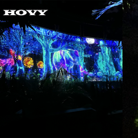 Solution de projection interactive holographique 3D pour les murs extérieurs