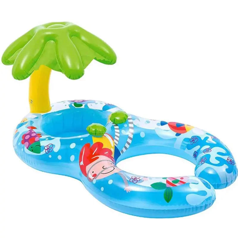 Novo guarda-sol inflável para piscina, guarda-sol inflável de dupla camada para pais e filhos, com anel para crianças