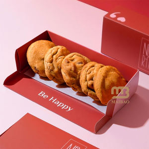 カスタムピンクのテイクアウト用スイーツ・クッキー・デザートボックス、チョコレート・ペストリー・ベーカリーの集まり用紙製パッケージ（持ち手付き） - Product Image 5