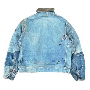 Veste en jean et toile vintage pour femme, personnalisée OEM, robuste, zippée, de haute qualité, en denim peigné, avec boutons et effet vieilli, pour l'automne - Product Image 2