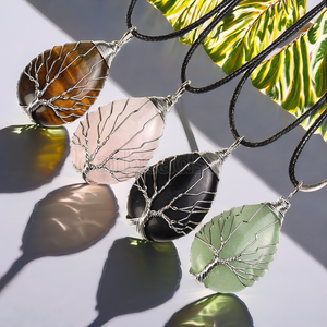 Colgantes de Plata de Ley Hechos a Mano con Amatista Morada, Cristales Naturales Curativos, Árbol de la Vida, Amuleto Precioso - Product Image 2