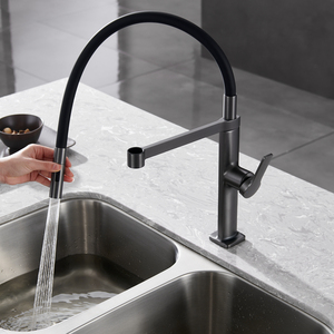 Hot Sale Universal Multi-functional Deck-mounted Modern Brass Single Handle Ceramic Valve Core Spring <strong>Pull</strong> <strong>Matte</strong> <strong>Black</strong> Rotatable - Product Image 4