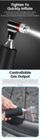 Mini gonfleur portable CO2 pour pneus de vélo, utilisation d'urgence, pression 130-160 PSI, valves Schrader/Presta PRO-STAR JG-1025E