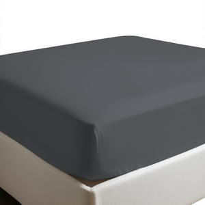 Sábana Ajustable 100% Algodón Gris Oscuro Individual Francés 90x190cm - Product Image 3