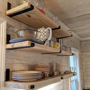 ขายึดผนังสำหรับชั้นวางของ หนา 1/5 นิ้ว ขายึดเหล็กแบบ <span class=keywords><strong>J</strong></span> สำหรับชั้นวางลอย สำหรับห้องครัวสไตล์ฟาร์มเฮาส์ โครงการชั้นวาง DIY - Product Image 6