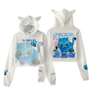เสื้อฮู้ดลายการ์ตูนน่ารักสไตล์ K-Pop ยอดนิยม พิมพ์ลาย 3 มิติ ลาย Demon Hunters แบบสวมหัว มีหูแมว ผ้าทอเนื้อนุ่ม สวมใส่สบาย - Product Image 6