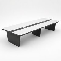 Bureau de conférence électrique réglable en hauteur, table de bureau moderne et minimaliste, poste de travail pour salle de réunion et de formation