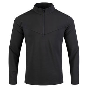 เสื้อยืดคอตั้งแขนยาวมีซิปแบบแห้งเร็วสำหรับใส่วิ่งฟิตเนสเสื้อยืดสำหรับกลางแจ้งปรับแต่งโลโก้ได้ตามต้องการฤดูใบไม้ร่วง - Product Image 1