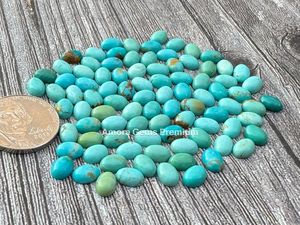 Óvalos calibrados de turquesa natural, piedras Kingman y Royston de 8x10mm para fabricación de joyería, pulseras DIY, collares, colgantes - Product Image 2