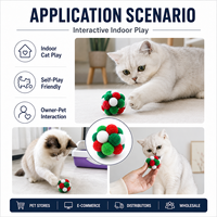 Nouveauté : Jouet pour chat tendance en peluche avec pompon de Noël, griffoir interactif pour chat