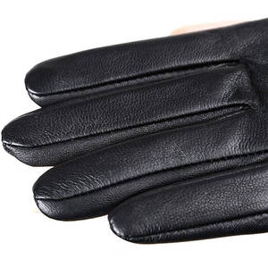Gants pour hommes, couleur personnalisée, hiver, chauds, compatibles avec les écrans tactiles, coupe-vent, en cuir PU, gants en cuir tendance, unisexes - Product Image 3