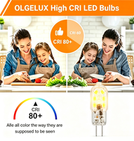 Ampoule LED G4 en forme de maïs AC/DC 12V 1.5W CE UKCA 180LM sans scintillement, lampe bi-prise 360 degrés pour lustre et applique murale domestiques