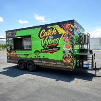 Remolque de Comida Móvil Totalmente Equipado, Camión de Comida Rápida, Barbacoa, Carrito de Helados y Café para Catering al Aire Libre