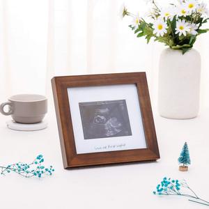 Nouvelle conception : Cadre <span class=keywords><strong>en</strong></span> bois pour photos d'échographie de bébé, avec inserts interchangeables, boîte à souvenirs de grossesse - Product Image 6
