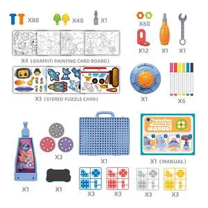 बच्चों 2025 ड्राइंग प्रोजेक्शन स्क्रू असेंबली प्लेहाउस प्लास्टिक टूलबॉक्स स्पेस थीम स्केच प्रोजेक्टर कला पेंटिंग खिलौने - Product Image 4