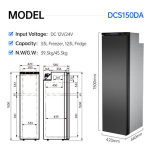 Réfrigérateur à double zone de refroidissement rapide 156L 12V 24V en aluminium pour voiture, <span class=keywords><strong>camion</strong></span>, camping, compresseur mobile, réfrigérateur pour camping-car - Product Image 2