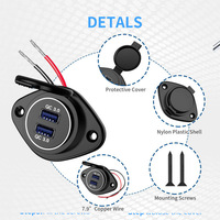 Double prise de chargeur de voiture 12V QC3.0, adaptateur d'alimentation USB à charge rapide pour moto, voiture, camion, bateau, camping-car, bus 12-24V
