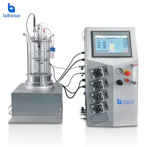 Biorreactor de vidrio LABOAO 10L para cultivos bacterianos y fermentación microbiana