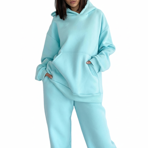 เสื้อกันหนาวมีฮู้ดสำหรับผู้หญิงชุดวอร์มผ้าฝ้าย2ชิ้นพิมพ์ลาย2025 100% โลโก้ออกแบบได้ตามที่ต้องการ - Product Image 1