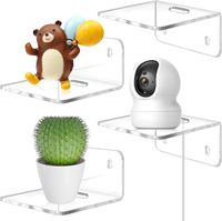 Petit présentoir d'étagère de plante de fenêtre en acrylique avec des figurines pop pour caméras de sécurité et haut-parleurs
