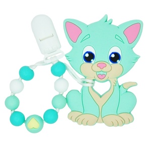 Belle Animal <span class=keywords><strong>Dentition</strong></span> Bébé <span class=keywords><strong>Silicone</strong></span> Perles Blanc Mannequin Sucette Chaînes - Product Image 3