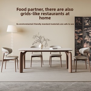 <span class=keywords><strong>2025</strong></span> mô hình mới rắn gỗ bàn ăn ghế thiết lập hiện đại cho phòng khách với thiết kế bảng đá - Product Image 3