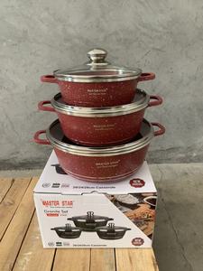 Ensemble de 6 casseroles 20cm 24cm 28cm, qualité allemande, aluminium, compatible induction, batterie de cuisine 6 pièces - Product Image 5