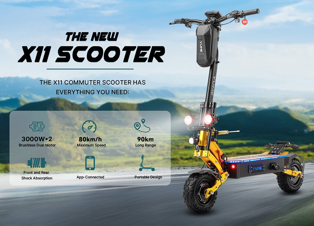 週末値下げ　Yamano Platinum Dual Drive Yume X11 Plus 6000W Electric Scooter - off Road Performance