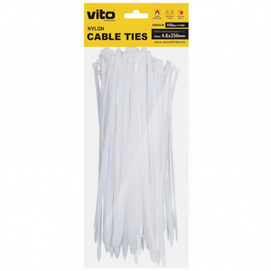 วีโต้ สายรัดเคเบิลไนลอน 4.8x250 มม. 100 ชิ้น สีขาว แบบล็อคตัวเอง - Product Image 3
