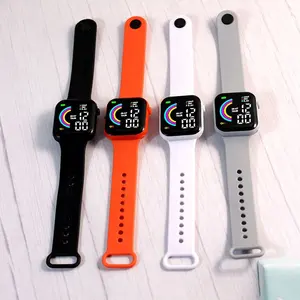SW180 Cool Rainbow pantalla grande LED reloj de pulsera electrónico cuadrado reloj deportivo para niñas niños regalo de moda