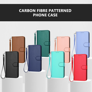 Sợi Carbon Patterned lật <span class=keywords><strong>Wallet</strong></span> da trường hợp đối với iPhone cho samsung cho HuaWei cho Xiaomi cho TECNO cho Infinix cho 1 + - Product Image 6