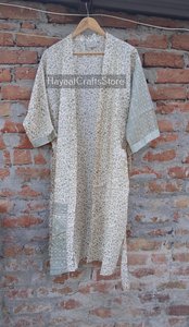 Women's Full Length Floral Printed <b>Silk</b> Cotton Robe Long Sleeve Turn-down Collar Casual Sleepwear Handwash Care - Product Image 5