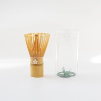 Fouet à matcha japonais Chasen en bambou, accessoires pour la cérémonie du thé, fouet pour poudre de thé vert, ensemble de 120 dents avec tube de rangement