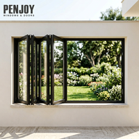 PENJOY Nouvelle conception Fenêtre pliante verticale en aluminium durable Style européen Isolation thermique pour cuisine et usage extérieur